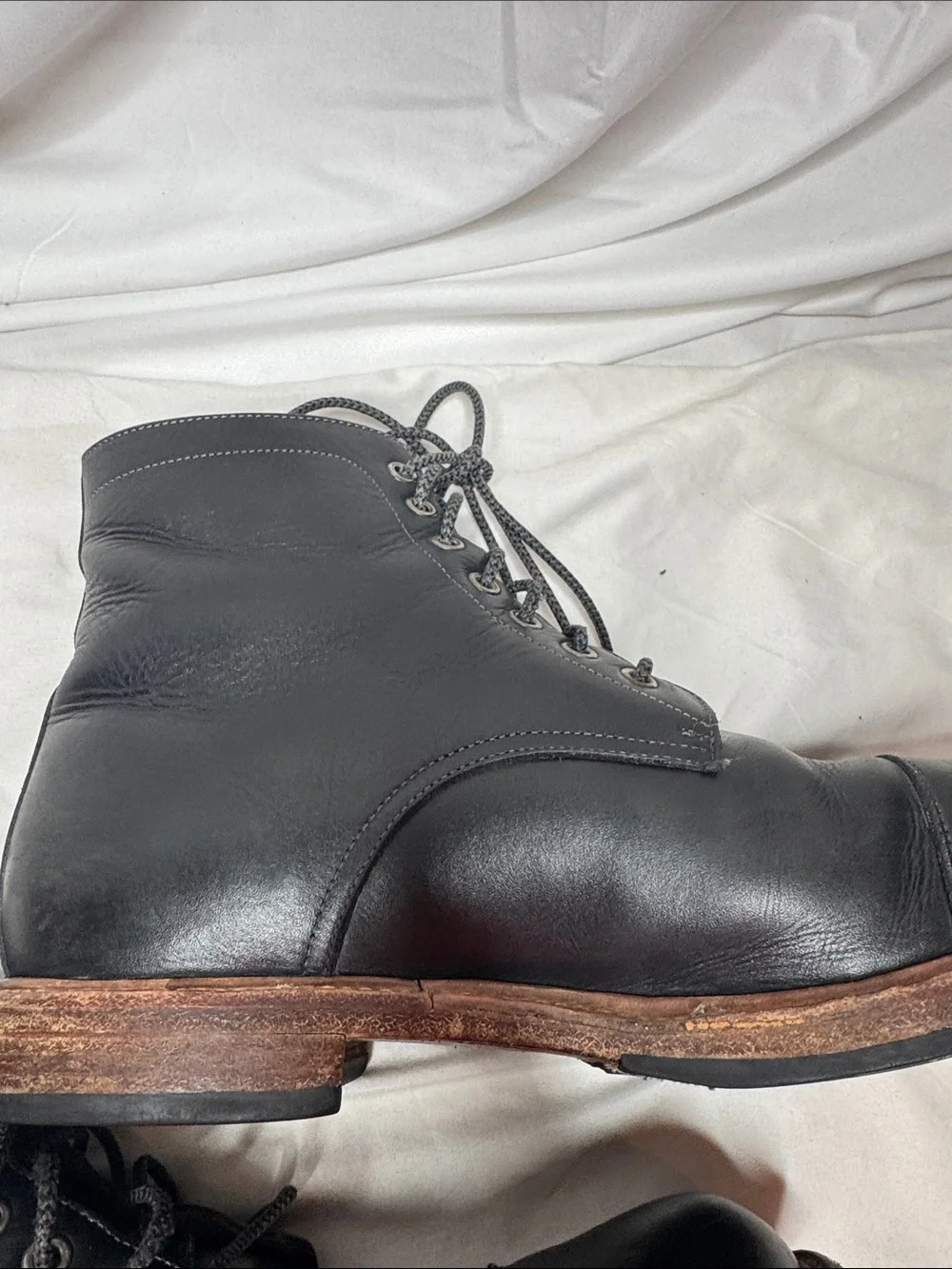 Ariat ATS Men’s Leather Black Lace Up Work Boots. Made In Mexico. Size 11.